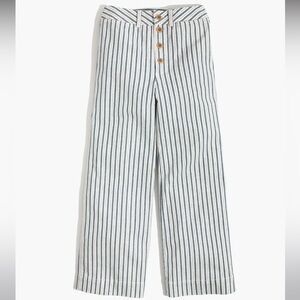 Madewell Emmett Wide-Leg Crop Pants in Stripe: Button-Front Edition - Size 27